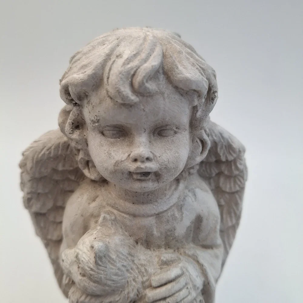 Vintage Momentum Brands Angel Cherub Holding Dog Puppy Figurine 5